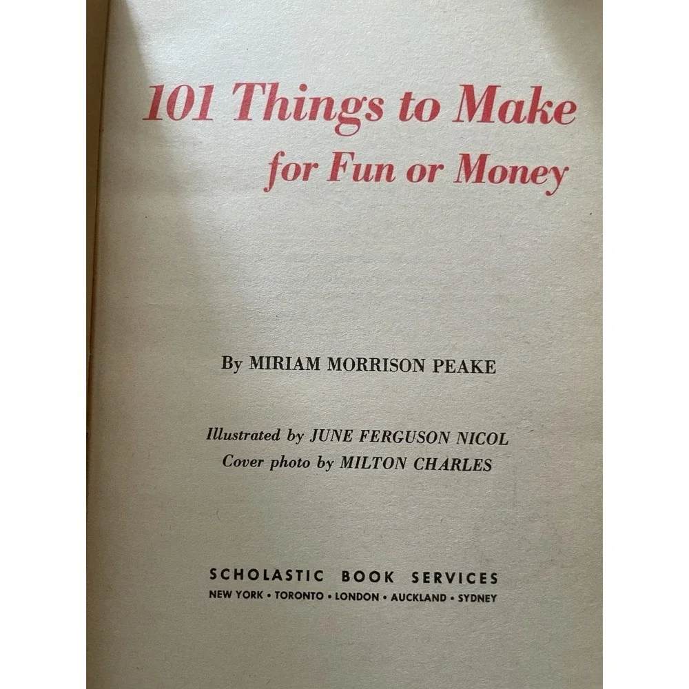 101 Things To Make For Fun And Money - Miriam Morrison Peake Paperback, 1969‎